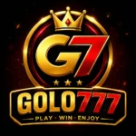 Golo777 game logo with golden crown, bold G7 icon, red and black premium gaming design.